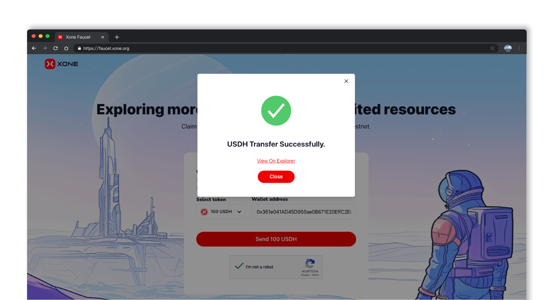 Successfully received